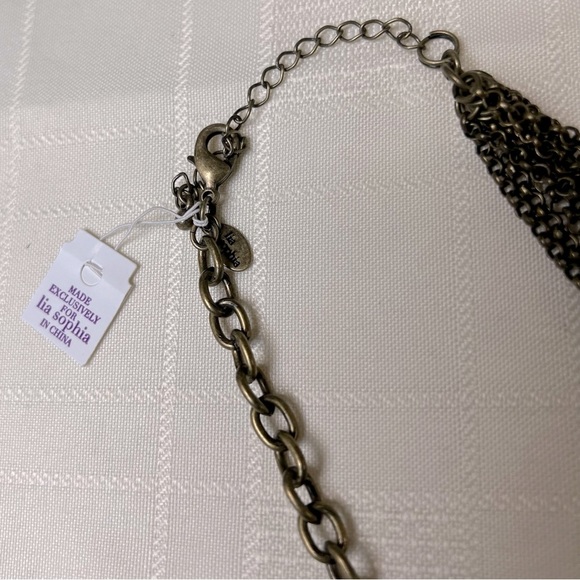 Lia Sophia Vintage Antique Gold Tone Blushing Pink Resin Necklace NWT - Picture 9 of 14